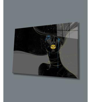 Black Women Art Design rectangular special Glass Picture!